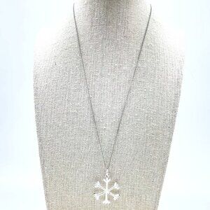 Snowflake Charm Necklace Chain Marked BY 925 Winter Flower Star Ski Snowboard